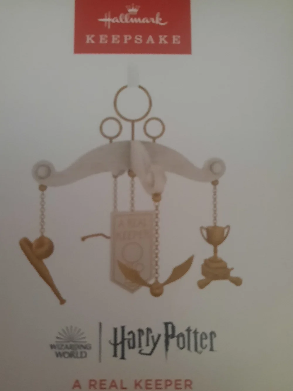 Hallmark Gold and Cream Harry Potter Real Keeper Ornament